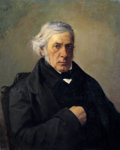 Muotokuva filosofista Victor Cousinista (1792-1867) Louis Claude Mouchotin (1830-1891) maalaus. 1800-luvulla. Himmeä. 0,73 x 0,60 m - Filosofi Victor Cousinin (1792-1867) muotokuva. Louis Claude Mouchot