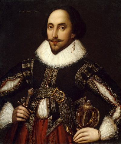 Muotokuva brittiläisestä näytelmäkirjailija William Shakespearesta tekijältä Louis Coblitz