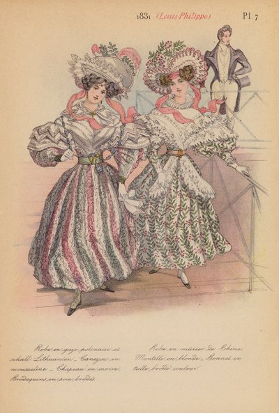 Ranskalainen muoti: Louis-Philippe (värilitro) 1831. tekijältä Louis Colas