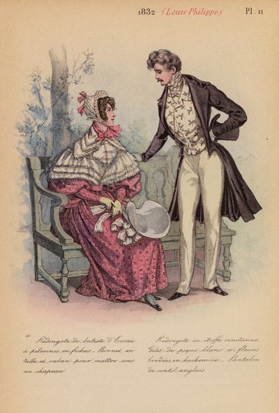 Ranskalainen muoti: Louis-Philippe (värilitro) 1832. tekijältä Louis Colas