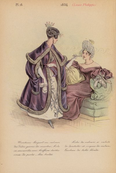 Ranskalainen muoti: Louis-Philippe (värilitro) 1834. tekijältä Louis Colas