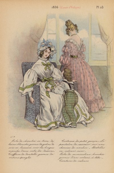 Ranskalainen muoti: Louis-Philippe (värilitro) 1836. tekijältä Louis Colas