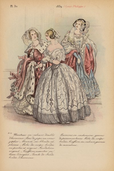 Ranskalainen muoti: Louis-Philippe (värilitro) 1839. tekijältä Louis Colas
