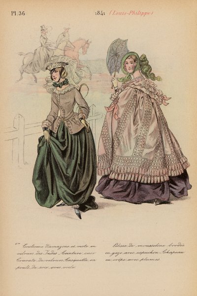 Ranskalainen muoti: Louis-Philippe (värilitro) 1841. tekijältä Louis Colas