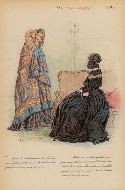 Ranskalainen muoti: Louis-Philippe (värilitro) 1841. tekijältä Louis Colas