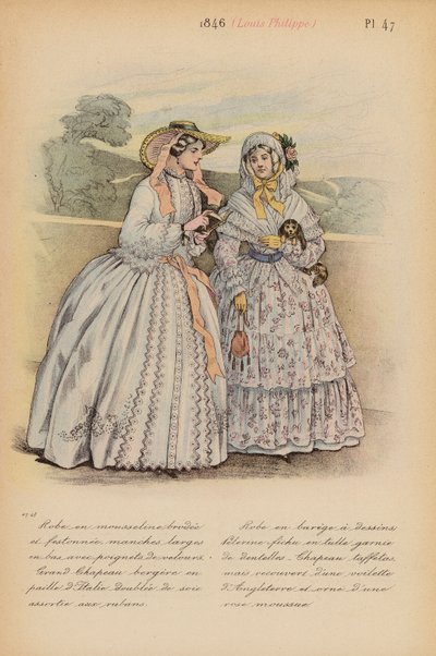 Ranskalainen muoti: Louis-Philippe (värilitografia). tekijältä Louis Colas