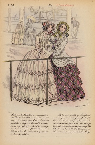 Ranskalainen muoti: Republique (värilitro): 1850, 2e Republique (värilitro) tekijältä Louis Colas
