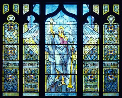 Ylösnousemuksen enkeli 1904 (lasimaalaus) tekijältä Louis Comfort Tiffany