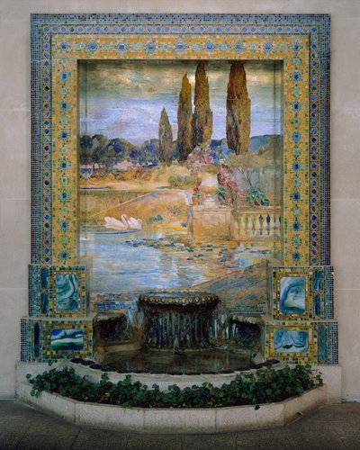 Puutarhamaisema, n.1905-15 (favriililasimosaiikki) tekijältä Louis Comfort Tiffany