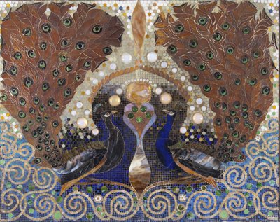 Riikinkukkomosaiikki Henry O. Havemeyerin talon sisääntuloaulasta, New York tekijältä Louis Comfort Tiffany
