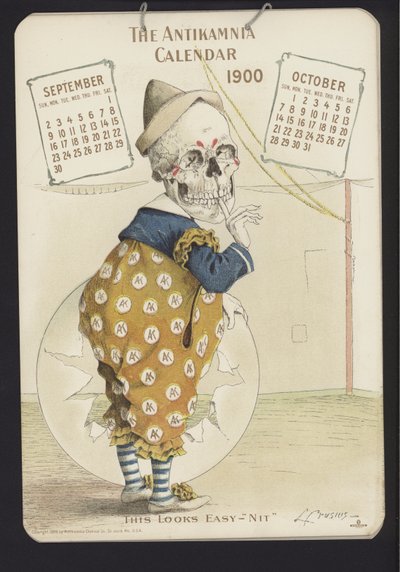Kuvitus Antikamnia-kalenteriin, 1900 tekijältä Louis Crucius or Crusuius