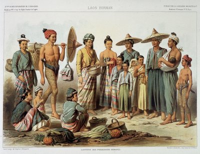 Laosin väestö noin vuonna 1870 Francis Garnier Parisin teoksessa "Journey d