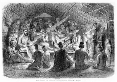 Musiikkijuhla Laosissa, 1867 tekijältä Louis Delaporte