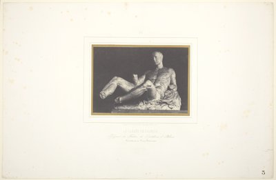 Phidiaksen Theseus/ Fragmentti Ateenan Parthenonin korokkeesta/ Nyt British Museumissa. tekijältä Louis Désiré Blanquart Evrard