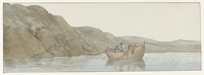 Gezicht op Kaap Paceco in Calabrië nabij de stad Scilla Näkymä Cape Pacecolle Calabriassa lähellä Scillaa (otsikko esineessä) Matkat Italiassa, Sisiliassa ja Maltassa - 1778 (sarjan nimi) tekijältä Louis Ducros