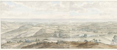 Panorama vanha Collis Minervalis Yleisnäkymä Collis Minervalisin huipulta (otsikko esineessä) Matkat Italiassa, Sisiliassa ja Maltassa - 1778 (sarjan nimi) tekijältä Louis Ducros