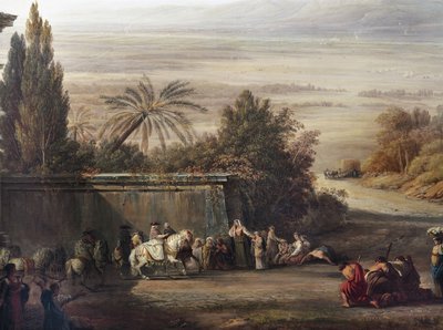 Pius VI vierailemassa Pontinen suoalueella tekijältä Louis Ducros