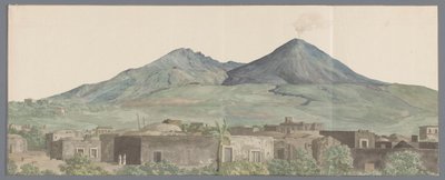 Vesuvius gezien vanaf Portici met lavastromen uit 1777, 1771 ja 1731 Vesuvius nähtynä Porticista vuosien 1777, 1771, 1731 laavojen kanssa (otsikko esineessä) Matkat Italiassa, Sisiliassa ja Maltassa - 1778 (sarjan nimi) tekijältä Louis Ducros