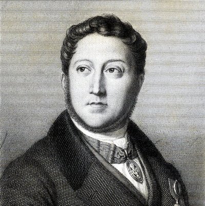 Muotokuva säveltäjä Gioachino Antonio Rossinista 1792-1868, 1836. tekijältä Louis Dupré