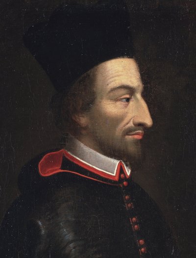 Muotokuva Cornelius Jansenista, nimeltään Jansenius, Ypresin piispa, yksityiskohta (öljy kankaalle tekijältä Louis Dutielt