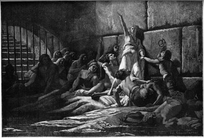 Kaiverrus, joka kuvaa Velledaa, taimien profeettaa, Edouard Fournierin maalauksesta vuodelta 1887. tekijältä Louis Edouard Paul Fournier