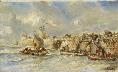 Laiturin laituri, noin 1860 tekijältä Eugene Isabey
