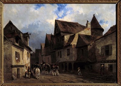 Rue de village Breton maalaus Louis Gabriel Eugene Isabey (1803-1886) 1800-luvun Orleans, Musee des Beaux Arts tekijältä Louis Eugene Gabriel Isabey