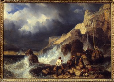 Tavaroita kuljettavat salakuljettajat. Louis Gabriel Eugene Isabeyn (1803-1886) maalaus tekijältä Louis Eugene Gabriel Isabey
