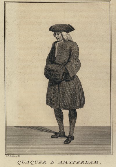 Quaker Amsterdamista, Alankomaista (kaiverrus) tekijältä Louis Fabricius (after) Dubourg