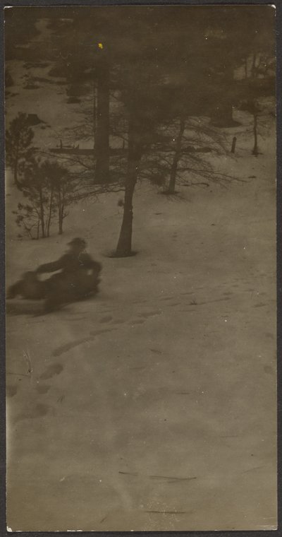 [Poika kelkkailee mäkeä alas] tekijältä Louis Fleckenstein