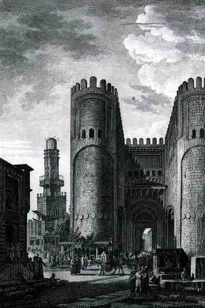 Pierre Nicolas Ransonetten (1745-1810) kaivertama Bab El-Futuh (Voittojen portti) 
