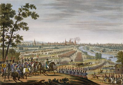 Ranskalaisten tulo Moskovaan, 14. syyskuuta 1812, kaiverrus Edme Bovinet (1767-1832) (akvatinta) tekijältä Louis Francois Couche