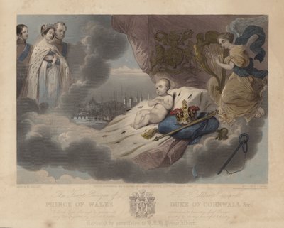 Walesin prinssin prinssi Albert Edwardin ensimmäinen rukous, tuleva kuningas Edward VII, 1842 tekijältä Louis Gallait