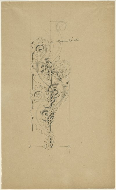 McVickers-teatteri: Ornamental Band -yhtyeen luonnos. tekijältä Louis H. Sullivan
