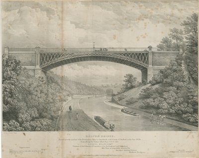 Calton Bridge: sinkkilitografia, nd [1826] tekijältä Louis Haghe