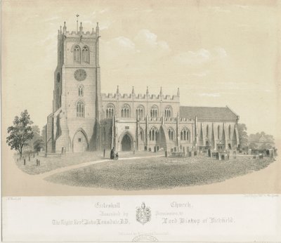 Eccleshall Church: litografia, nd [c 1840] (painos) tekijältä Louis Haghe