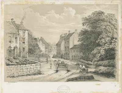 Eccleshall Village: litografia tekijältä Louis Haghe