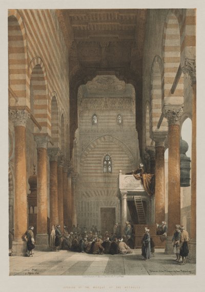 Egypti ja Nubia, osa III: Metwalysin moskeijan sisustus, 1849. tekijältä Louis Haghe