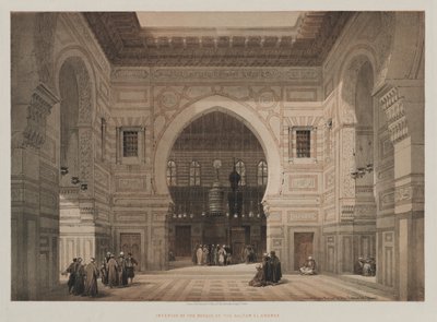 Egypti ja Nubia, osa III: Sulttaani El Ghoreen moskeijan sisustus, 1849. tekijältä Louis Haghe