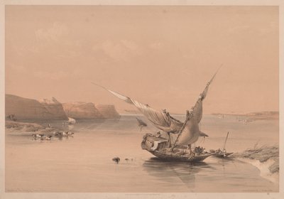 Egypti ja Nubia: Osa II - nro 6, Ibrimin linnoituksen lähestyminen, Nubia tekijältä Louis Haghe