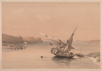 Egypti ja Nubia: Osa II - nro 6, Ibrimin linnoitus, Nubia, 1838. tekijältä Louis Haghe