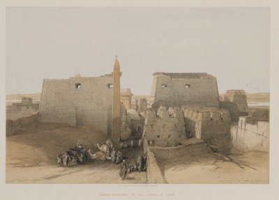 Egypti ja Nubia, osa II: Suuri sisäänkäynti Luxorin temppeliin, 1848. tekijältä Louis Haghe