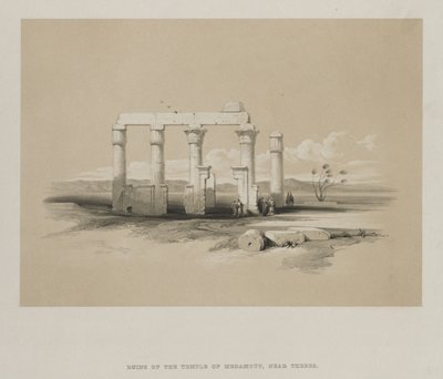 Egypti ja Nubia, osa II: Madamoudin temppelin rauniot, Thebes, 1847. tekijältä Louis Haghe