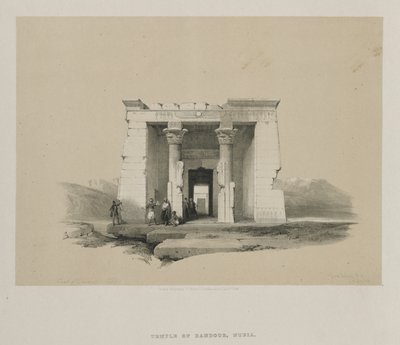 Egypti ja Nubia, osa II: Dandourin temppeli, Nubia, 1848. tekijältä Louis Haghe