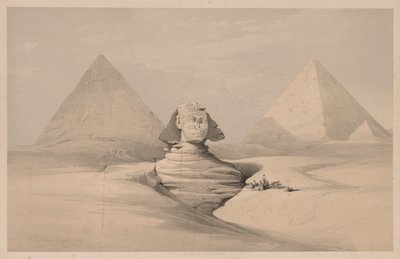 Egypti ja Nubia: osa I - nro 18, Suuri sfinksi, Gizehin pyramidit, edestä tekijältä Louis Haghe