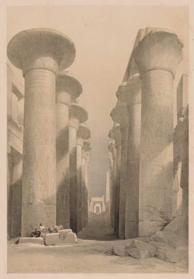 Egypti ja Nubia: osa I - nro 20, suuri sali Karnakissa, Thebes tekijältä Louis Haghe
