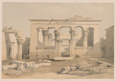 Egypti ja Nubia: I osa - nro 28, Kalabshin temppelin portico, 1838. tekijältä Louis Haghe