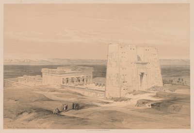 Egypti ja Nubia: osa I - nro 34, Edfoun temppeli. Muinainen Appolinopolis, Ylä-Egypti, 1838. tekijältä Louis Haghe
