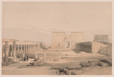 Egypti ja Nubia: osa I - nro 42, Grand Approach to the Temple of Philae, Nubia tekijältä Louis Haghe