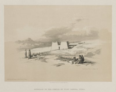 Egypti ja Nubia, osa I: Lähestymistapa Wady Sabouan temppeliin, Nubia, 1847. tekijältä Louis Haghe